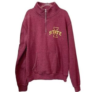 Iowa State Cyclones Zip Track Jacket Triblend Sweats League Red Gold Size Small
